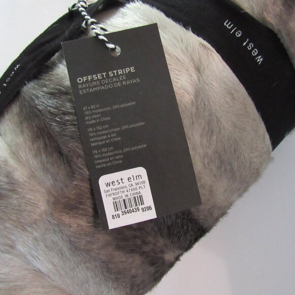 West Elm Faux Fur Throw - Gray and Brown - Picture 6 of 8